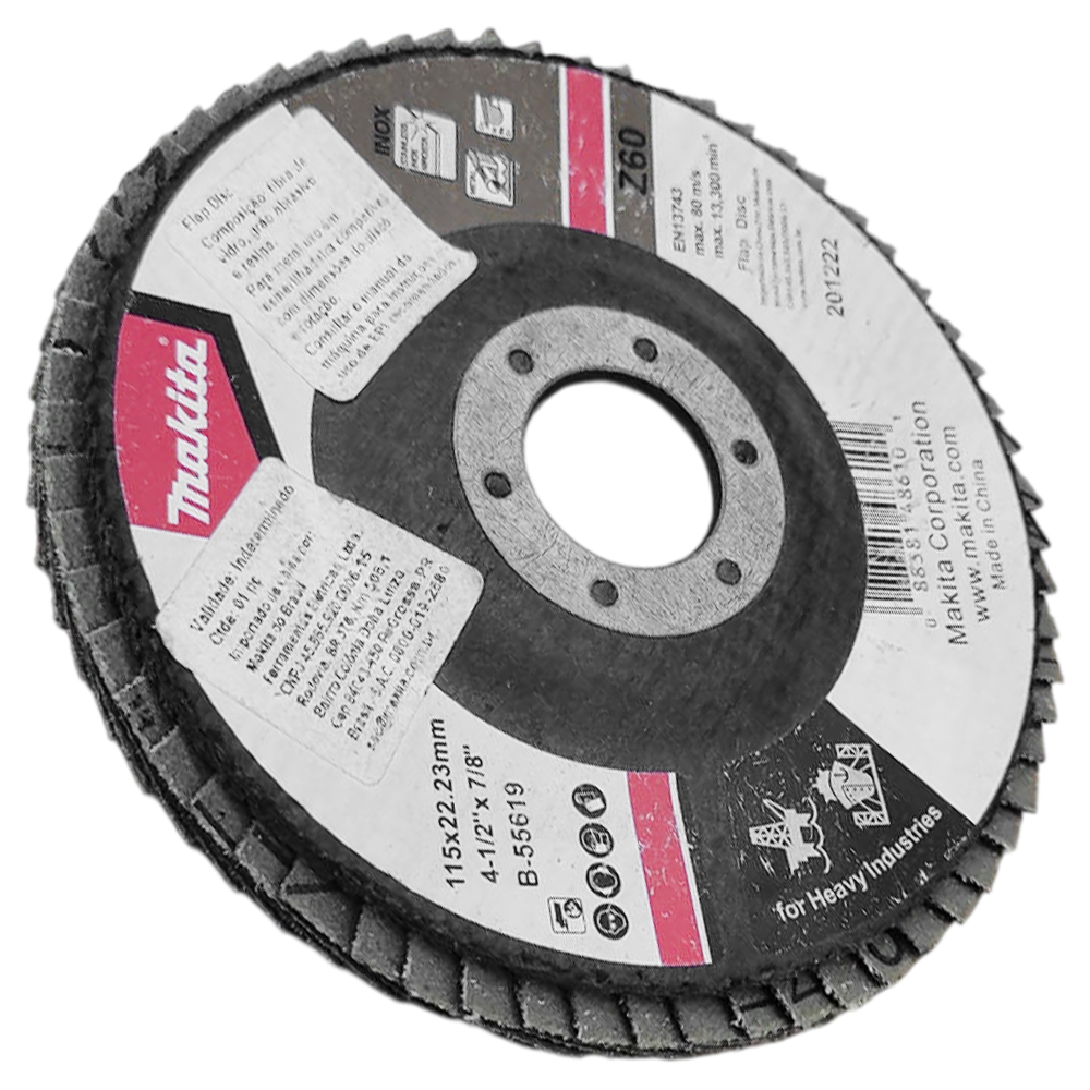 DISCO FLAP MAKITA B-55619 115MMX22MM (4.1/2X7/8) G60 - Imagem 3