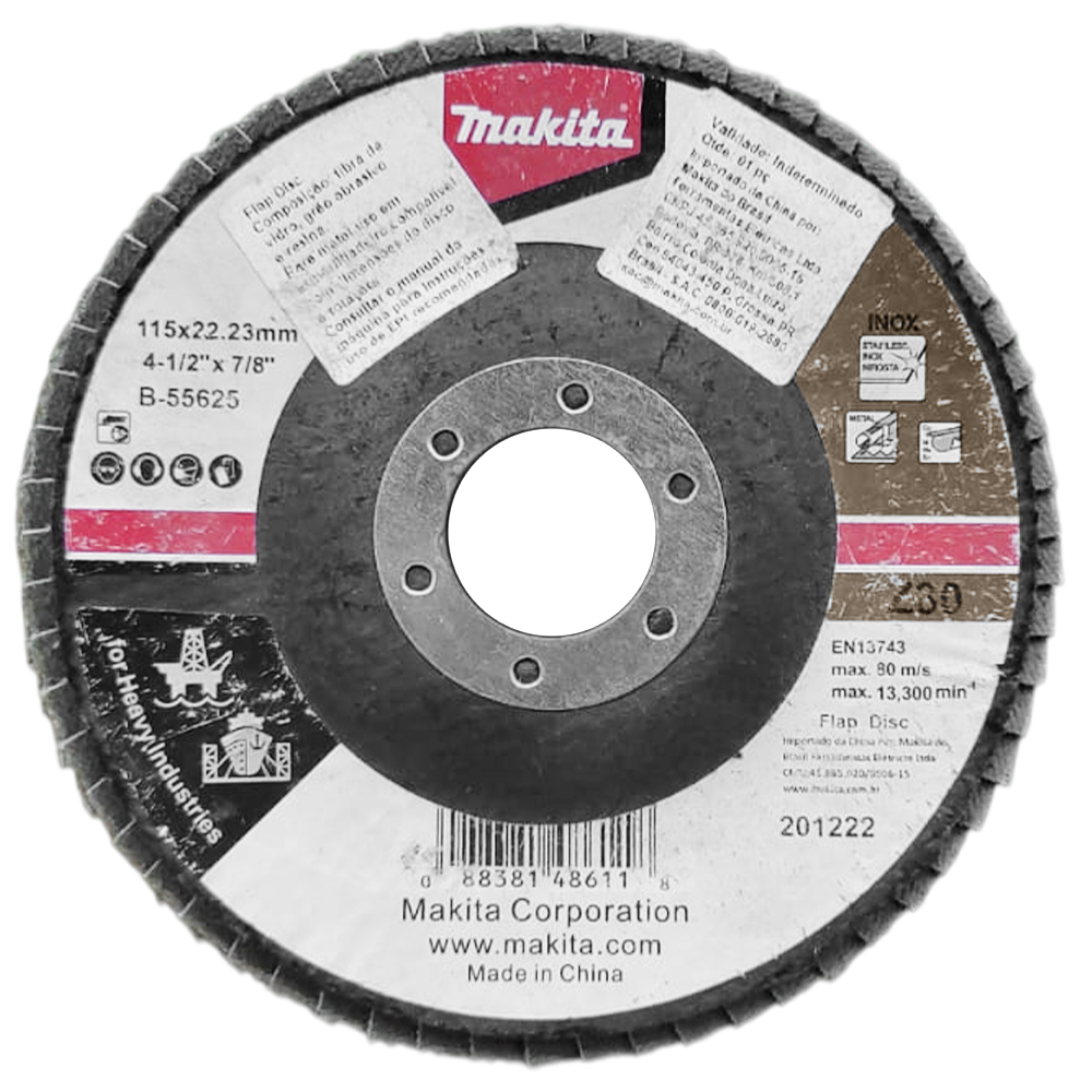 DISCO FLAP MAKITA B-55625 115MMX22MM (4.1/2X7/8) G80