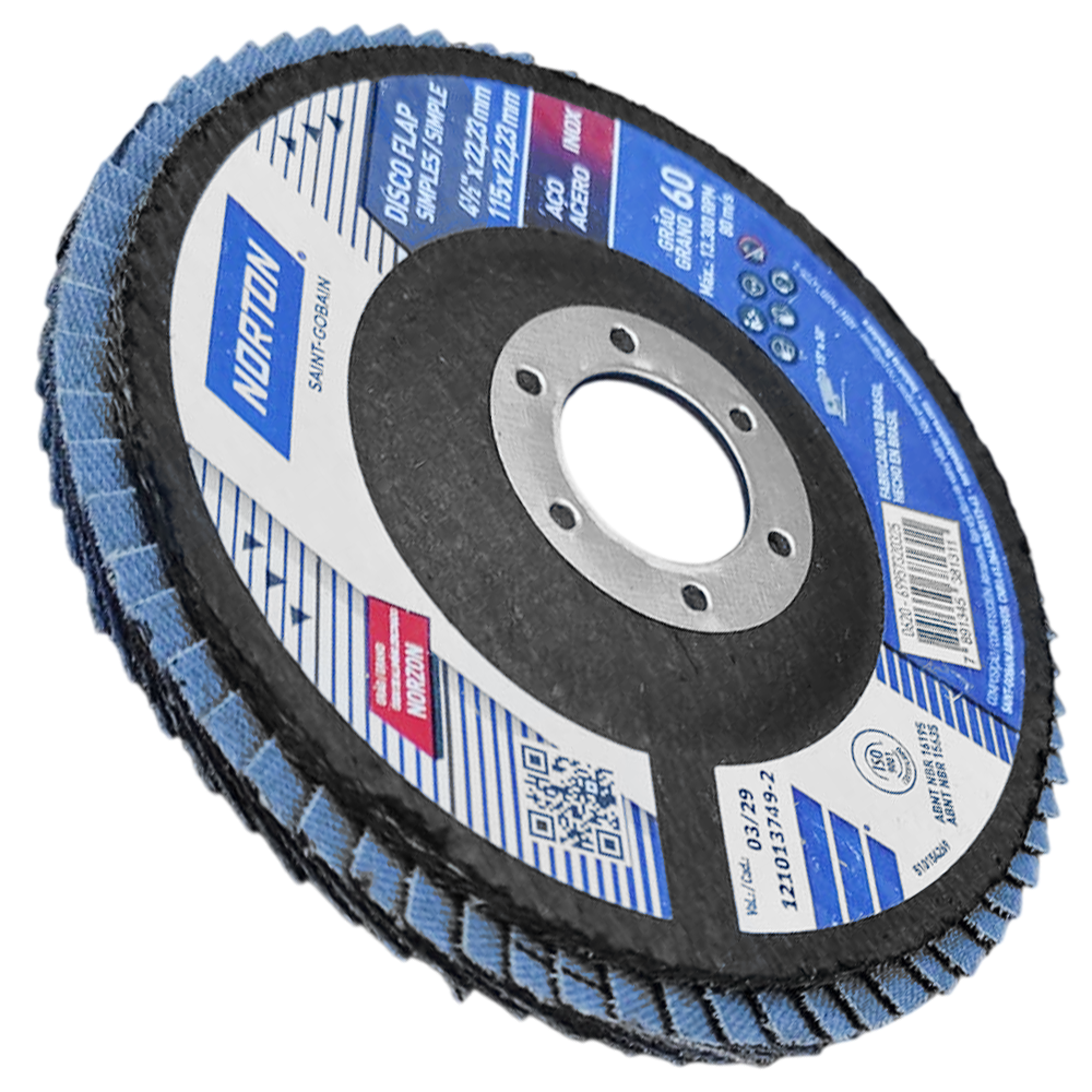 DISCO FLAP NORTON 69957320325 R822 ORIGINAL 115X22MM (4.1/2X7/8) G60 - Imagem 3