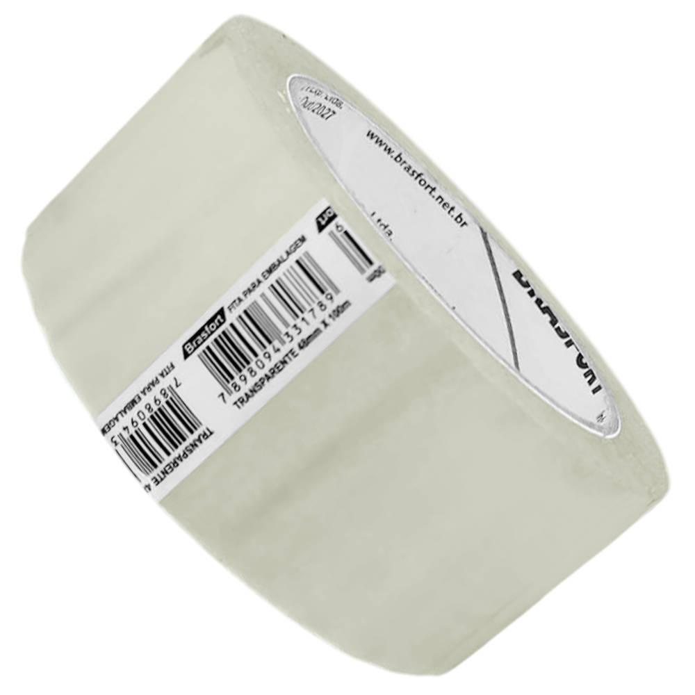 FITA PARA EMBALAGEM 48MMX100M TRANSPARENTE BRASFORT 7569 - Imagem 2