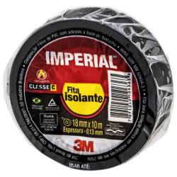 FITA ISOLANTE IMPERIAL PRETA 18MMX10M 3M HB004236020
