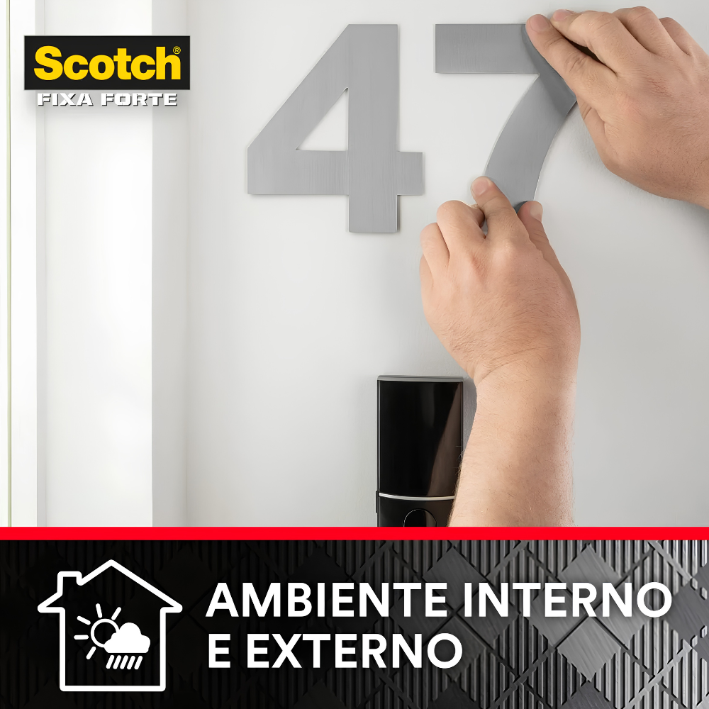 FITA DUPLA FACE VHB FIXA FORTE EXTREMA 12MMX2M ATE 2.5KG/20CM 3M HB004750087 SCOTCH - Imagem 3