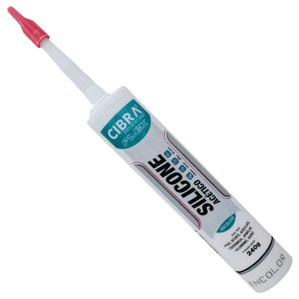 SILICONE ACETICO INCOLOR TUBO 240G CIBRA FLEX 150408