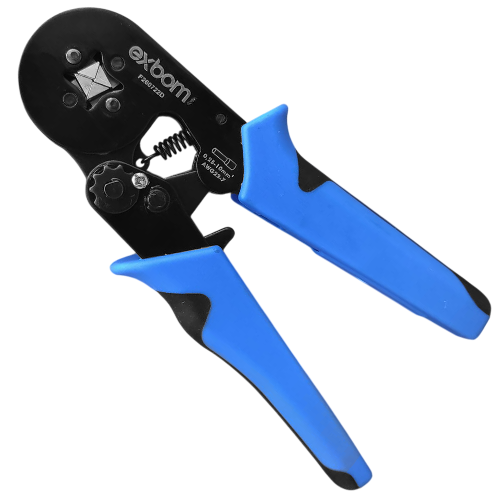 ALICATE CRIMPADOR PARA TERMINAL ILHOS TUBULAR 0.25 - 10MM2 AWG23-7 EXBOM FRM-ACT4060