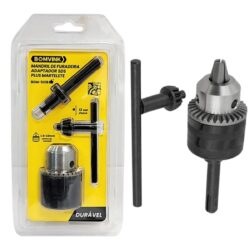 KIT MANDRIL COM CHAVE 1/2" ROSCA 1/2X20 + ADAPTADOR 1/2" PARA ENCAIXE SDS-PLUS - BOMVINK BOM-5018