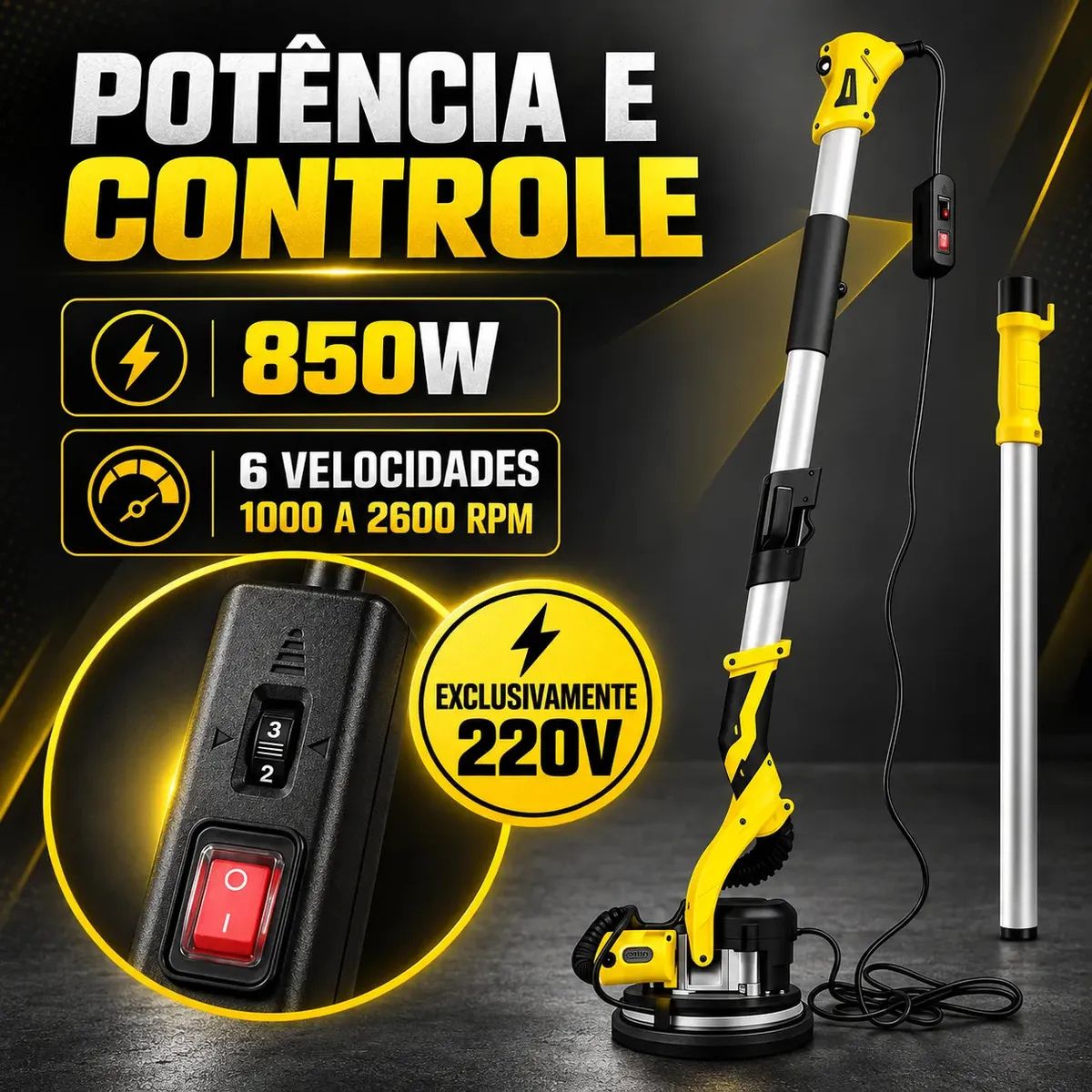 LIXADEIRA DE PAREDE E TETO COM LED 850W 220V BOMVINK BOM-9624 - Imagem 4