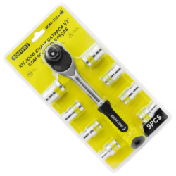 JOGO DE CHAVE DE CATRACA 1/2" COM 9 PEÇAS 8-19MM BOMVINK BOM-3234