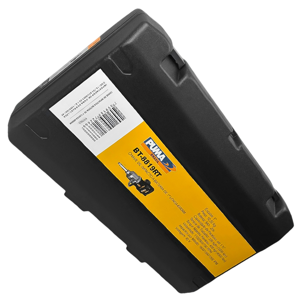 CHAVE DE IMPACTO 1" EIXO LONGO A BATERIA 40V(2x20V) PUMA BT-8819RT 3200NM/4000NM - 04 BATERIA 20V 8.0AH, CARREGADOR BIVOLT E MALETA - Imagem 5