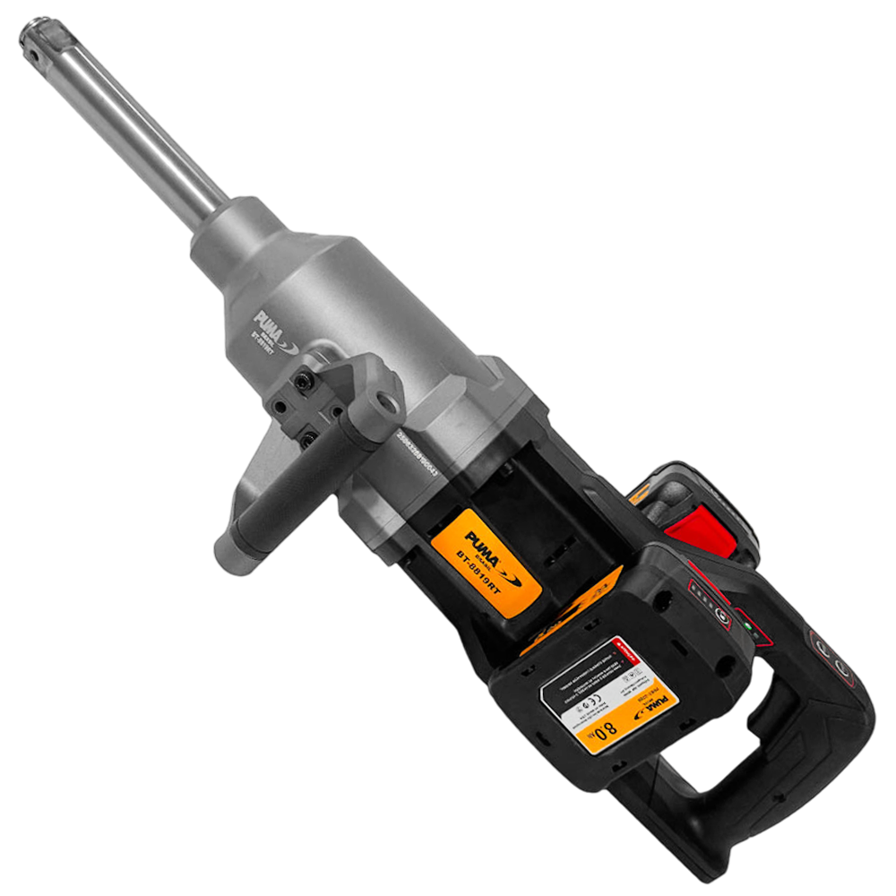 CHAVE DE IMPACTO 1" EIXO LONGO A BATERIA 40V(2x20V) PUMA BT-8819RT 3200NM/4000NM - 04 BATERIA 20V 8.0AH, CARREGADOR BIVOLT E MALETA - Imagem 2